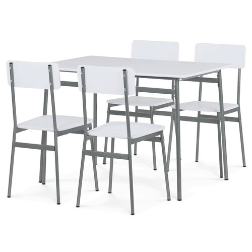 Jídelní set pro 4 osoby CORE White, šedá konstrukce