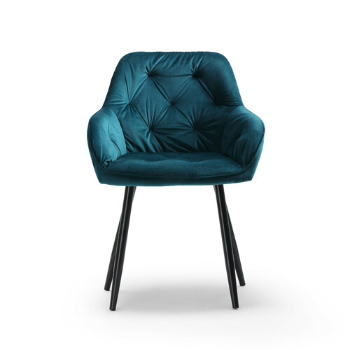 Scaun de sufragerie BUTTON LOUNGE, turcoaz