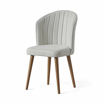 Set de scaune de sufragerie Rubi Cream and Walnut,4 buc.