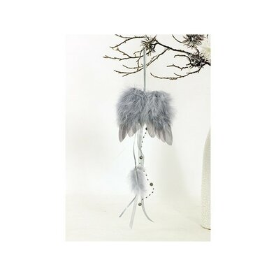 Angyalszárnyak tollakból 12 x 35 cm, szürke