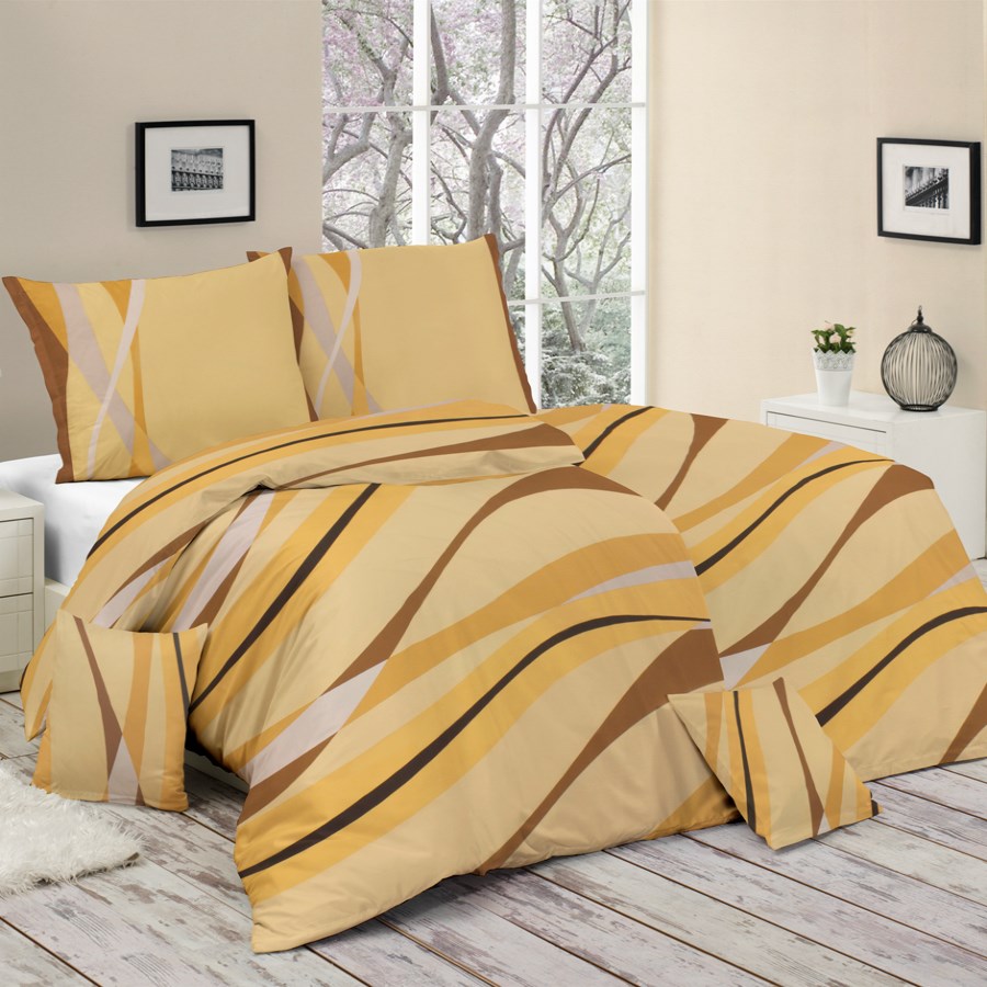 Bohemia Style Bavlnené obliečky Verano oranžová, 140 x 200 cm, 70 x 90 cm