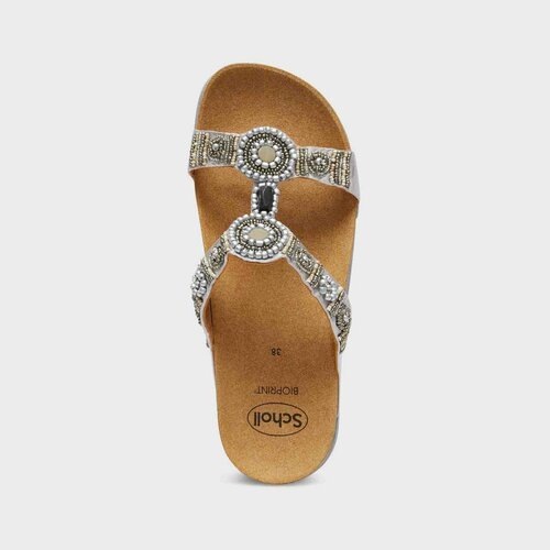 Scholl Pantofle New Bogotà Wedge stříbrná, vel. 40