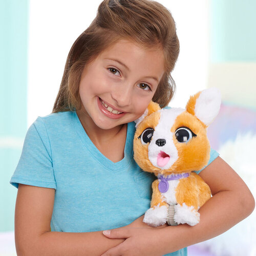 FurReal Poop-A-Lots Corgi, cățeluș interactiv,maro deschis/alb