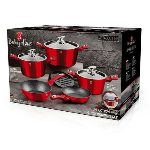 13-dielna súprava riadu Berlinger Haus Burgundy Metallic Line