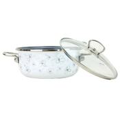 Belis Smaltovaný rendlík s poklicí Premium, bílá, 16 cm, 1,25 l
