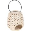 Latarnia ceramiczna Dots kremowy, 15 x 23 cm