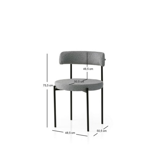 Súprava jedálenských stoličiek Gini Dark Grey and Black, 2 ks