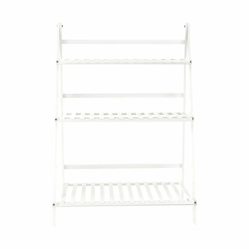 Suport de flori din bambus Nepel Tip 1 alb , 70 x40 x 96 cm