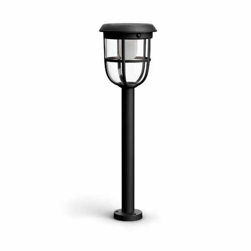 Philips Radii UltraEfficient słupek ogrodowy LED zpanelem słonecznym 1,3 W 3000 K 60 cm, czarny