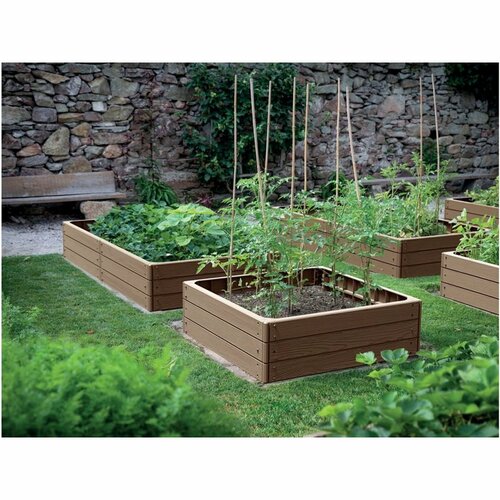 Povišeno gredico BASE WOODY rustikalno opečnato,149,2 x 25 x 75,6 cm