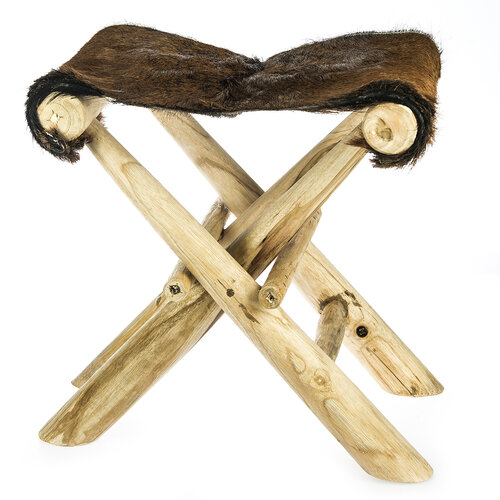 Drewniany taboret składany Teak, 41 x 30 x 40 cm