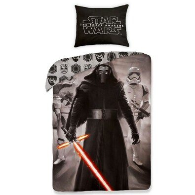 Detské bavlnené obliečky Star Wars The Force Awakens black, 140 x 200 cm, 70 x 90 cm