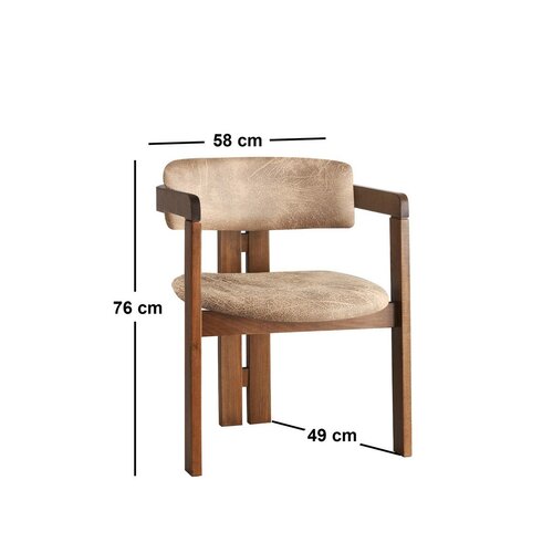 Esszimmerstuhl CO Beige and Walnut