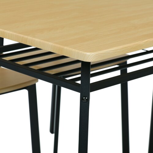 Set de masă Industrial cu 4 scaune, 110 x 70 x 76cm, maro