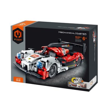 Stavebnice iM.MASTER závodní auto, 472 dílků,na zpětné natažení