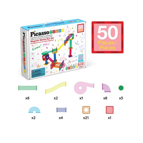 PicassoTiles magnetická sada 50 ks stavebníchbloků