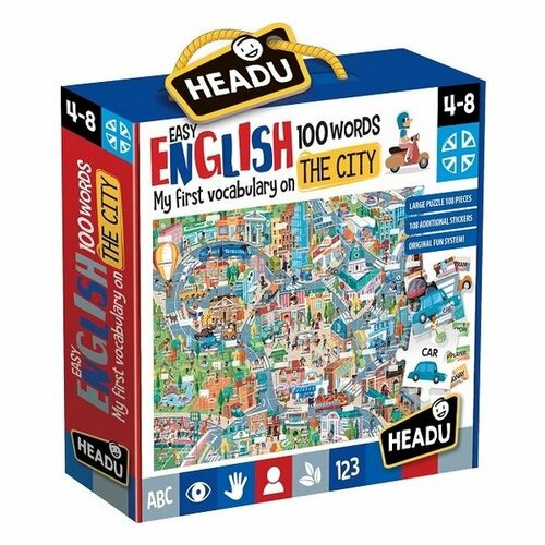 Headu Puzzle Easy English Ve městě, 108 dílků