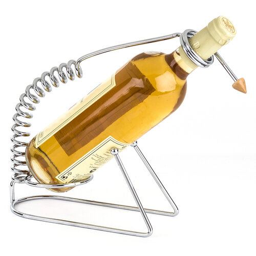 Stojak na wino ze spiralnym uchwytem