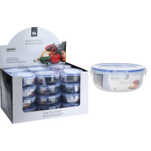 Set de caserole din plastic EH cu capac, 3 buc, 3dimensiuni