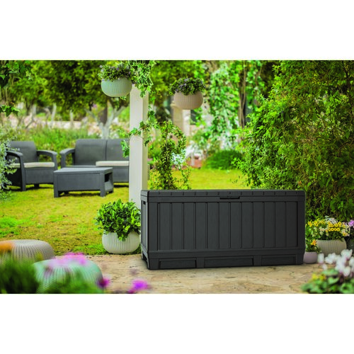 Keter Cutie de depozitare pentru grădină Kentwoodgri, 350 l, 128 x 59 x 54 cm