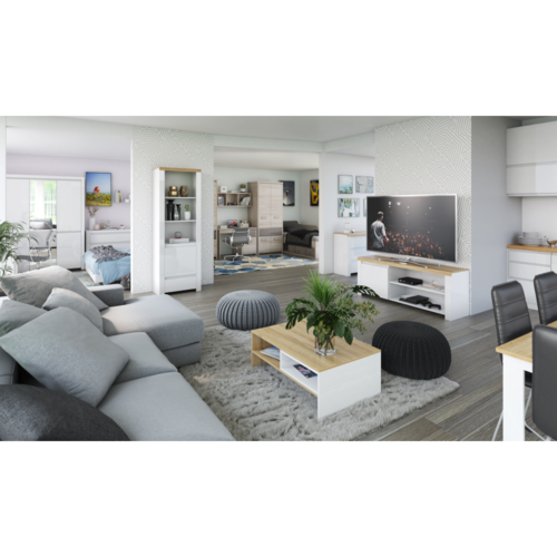 Televizní stolek VILGO 1D160, lesklá bílá