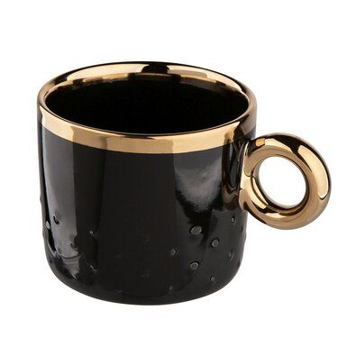 Altom Porcelanasti skodelica Palazzo dots 350 ml,črna