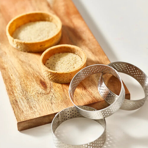 De Buyer 3098.05 perforierter Kuchenrahmen rund 12,5 cm, Edelstahl