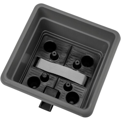 Ghiveci auto-udare BERGAMOT Plastia, gri, 25 x 25 cm