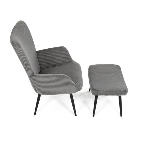 Fotoliu relaxare cu suport pentru picioare L7285GREY6, gri