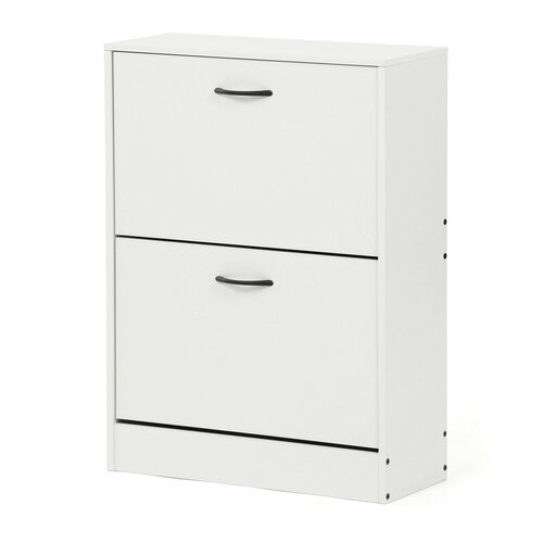Výklopný botník se 2 přihrádkami COMPACT White, bílá