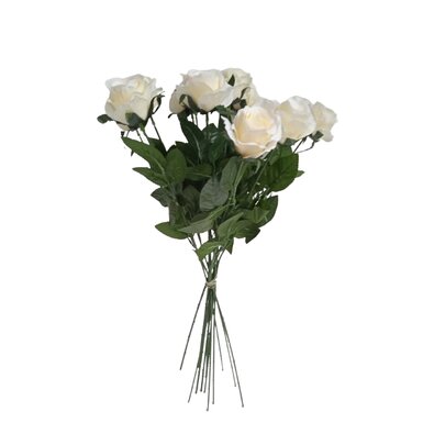 Mesterséges csokor fehér rózsák, 67 cm, 12 db
