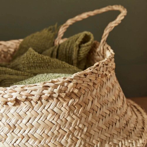 Coș de depozitare Compactor tricotat din iarbă demare Belly, 35 x 32 cm, natural