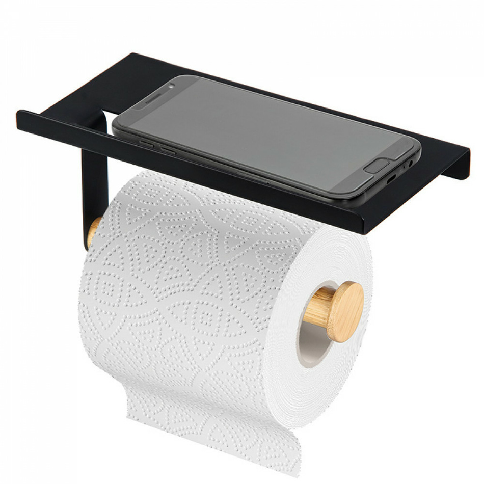 Fotografie Altom Držák toaletního papíru PHONE, 18 x 10 cm, čierna