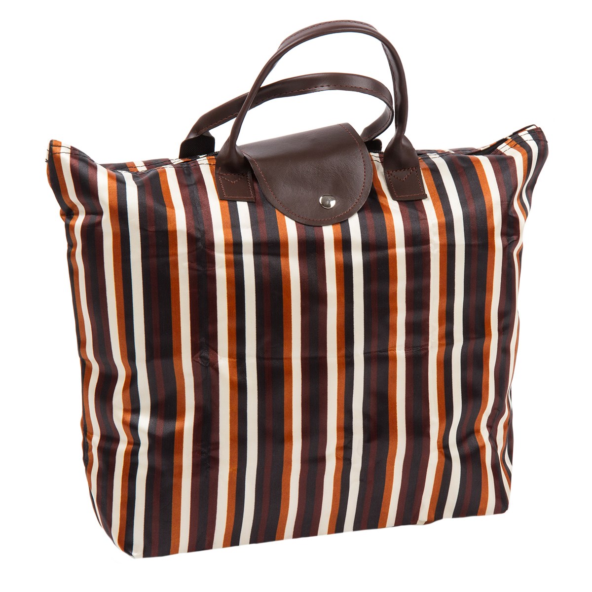 Skladacia taška Prúžok, hnedá