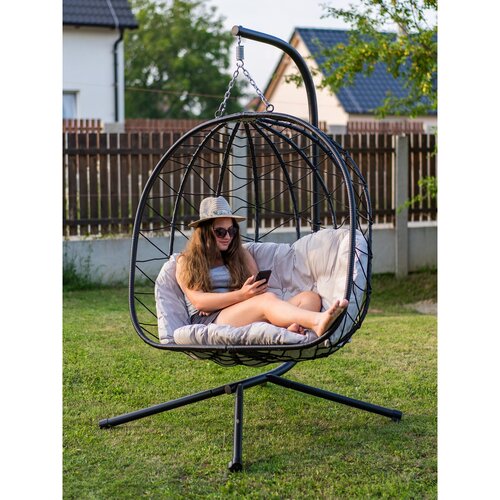 Happy Green Hängesessel aus Rattan Villa Big, 120 x 110 x 200 cm