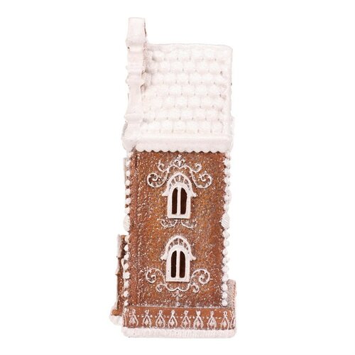 Dekoracja świąteczna Wieża z piernika, poliresin, LED, brązowy