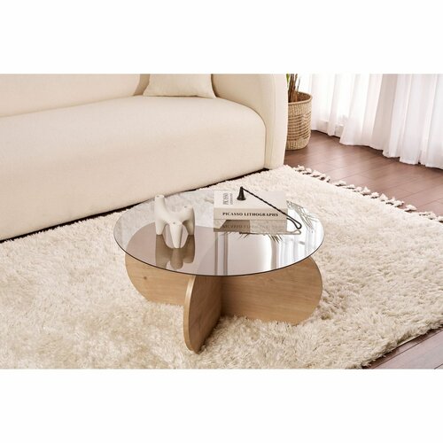 Couchtisch Aeris Sapphire Oak mit dunklem Glas