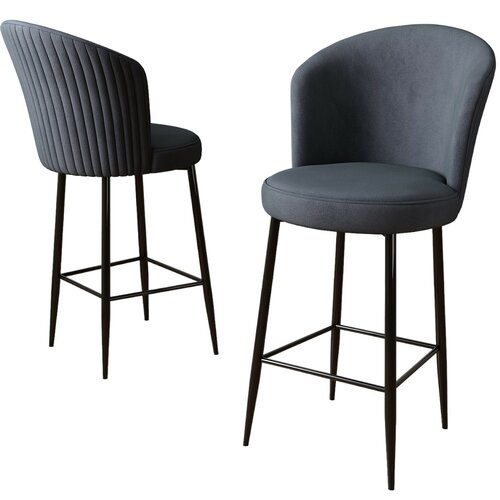 Barstuhl-Set Fora Anthracite, 4 Stück