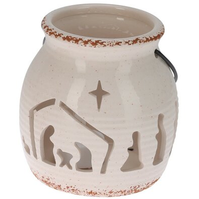 Felinar decorativ Scenă de Crăciun, 12,5 x 12 cm