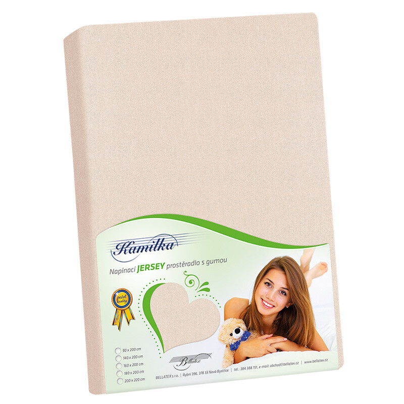 Bellatex Jersey prestieradlo Kamilka púdrová ružová, 180 x 200 cm