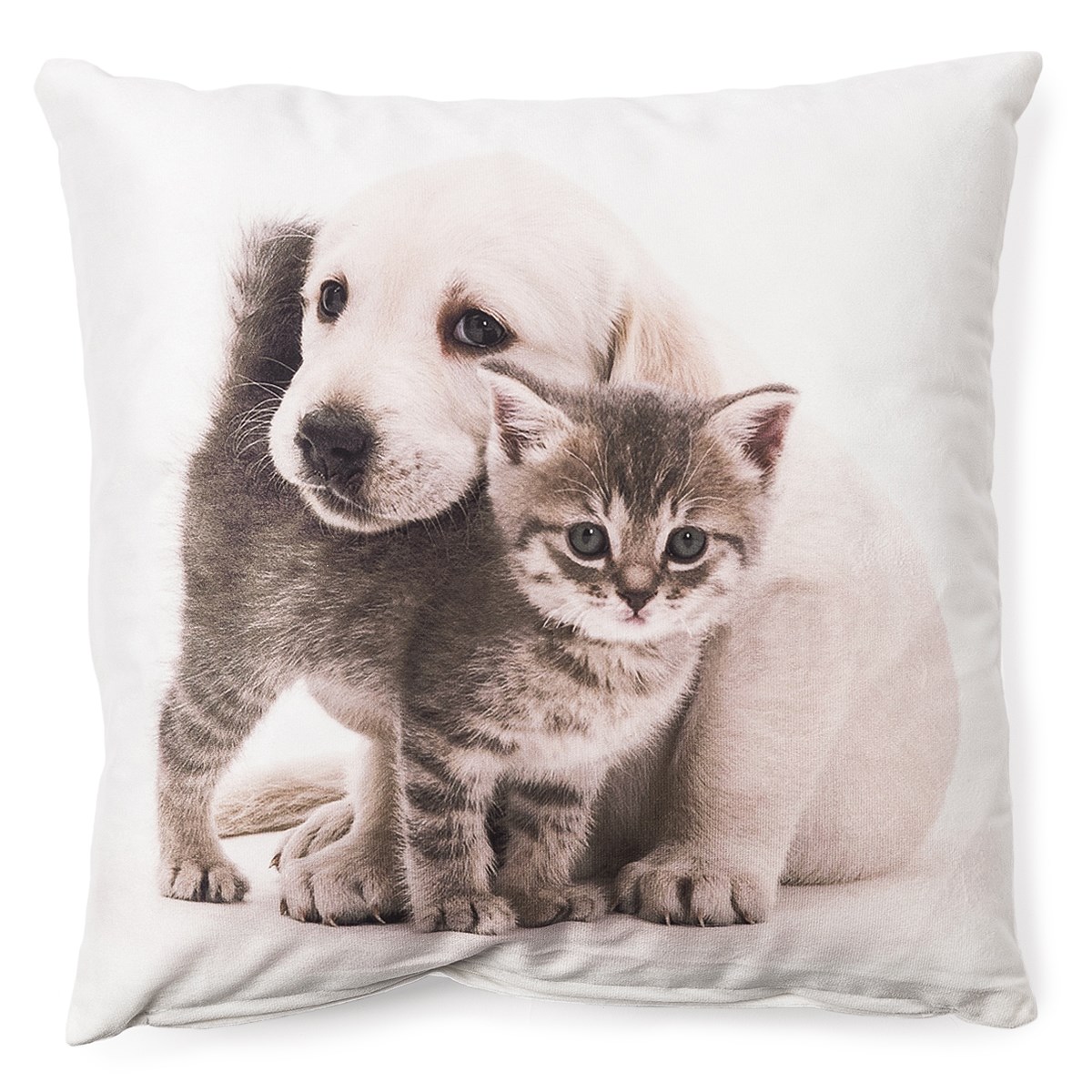 BO-MA Trading Obliečka na vankúšik Šteňa a mačiatko maznáčikovia 6, 40 x 40 cm