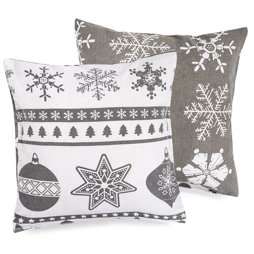 4Home Kopfkissenbezug Christmas Time, grauFlanell, 2 St. 40 x 40 cm