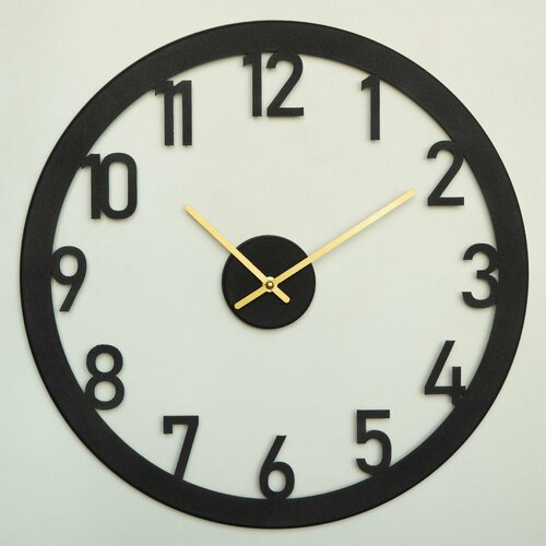 Ceas de perete Stroke APS115, Black, 48 x 48 cm