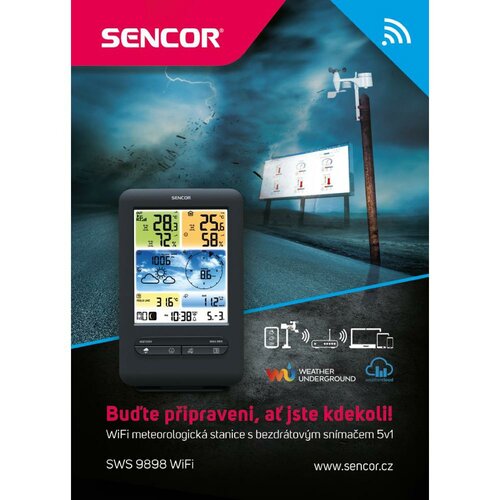 Sencor SWS 9898 Stacja pogodowa WiFi z czujnikiem bezprzewodowym 5w1