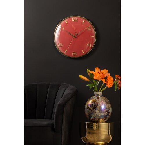 Karlsson 6017RD dizájner falióra, piros, átmérő:40 cm