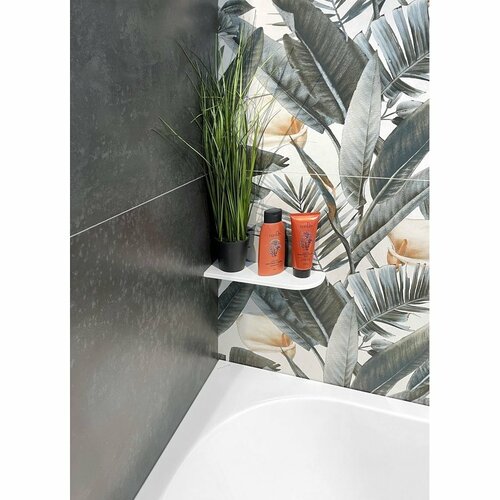 SAPHO AE300-0101 Abeline кутова полиця rockstone 30 x 10 см, ексцентричний, білий матовий