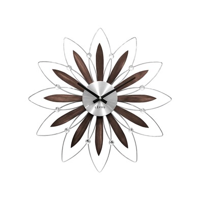 Nástenné hodiny Lavvu Crystal Flower LCT1110 hnedá, 49 cm