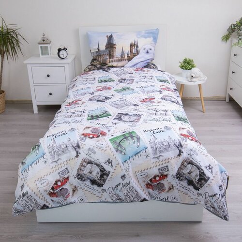 Jerry Fabrics Baumwollbettwäsche Harry Potter Hedwig 02, 140 x 200 cm, 70 x 90 cm