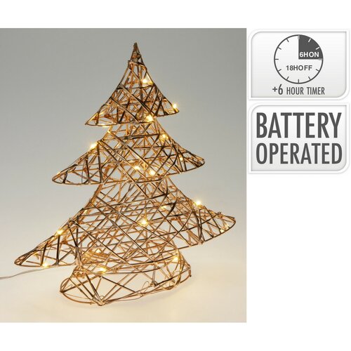 Świąteczna choinka świecąca Champagne, 30 x 30 cm, 20 mikro LED, na baterie