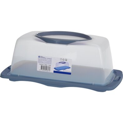 Tavă de servit desert cu capac , 40 x 20 x 15cm, albastru